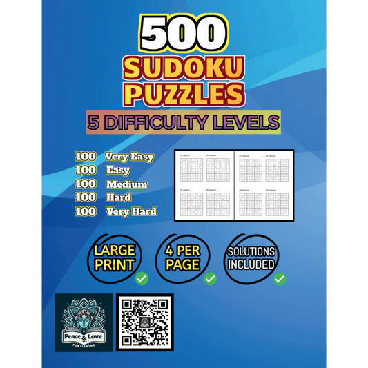 500 Sudoku Puzzles - 5 Difficulty Levels