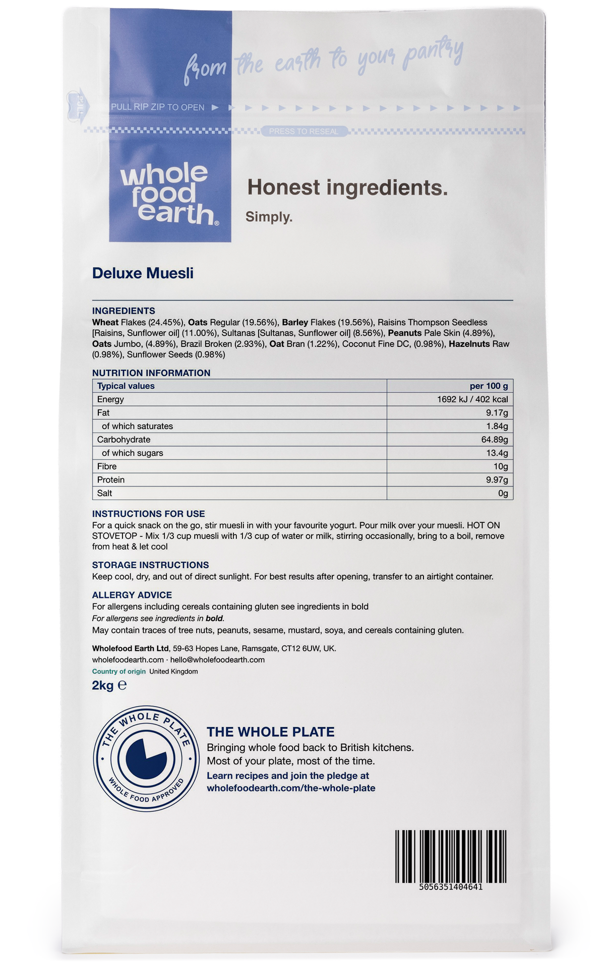 Deluxe Muesli - A Blend of Flakes with Dried Fruit, Nuts & Seeds