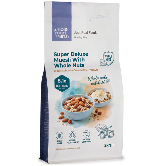 Super Deluxe Muesli With Whole Nuts - A Blend of Flakes with Dried Fruit, Nuts & Seeds