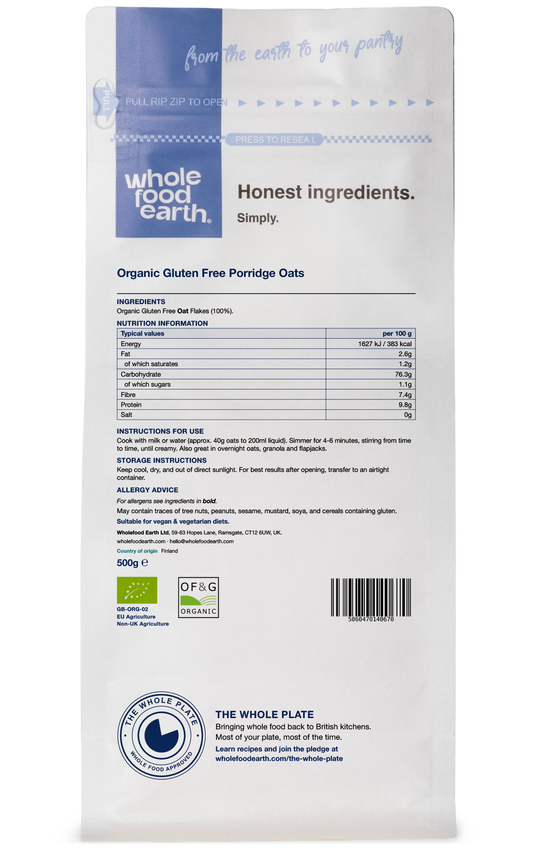 Organic Gluten Free Porridge Oats