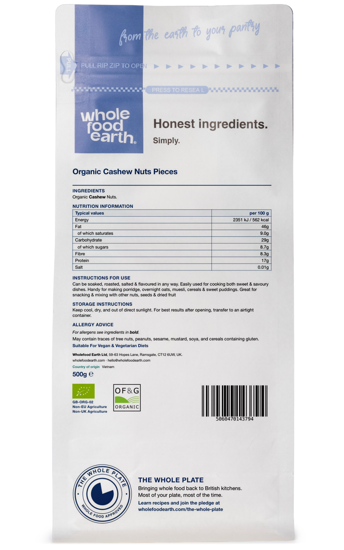 Organic Cashew Nuts Pieces