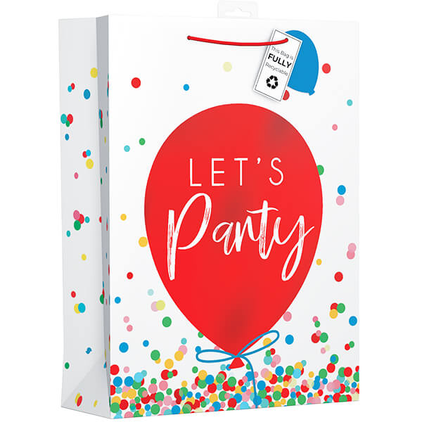 Extra Large Gift Bag with Party Balloon Design (W330 x H460 x D140 mm)