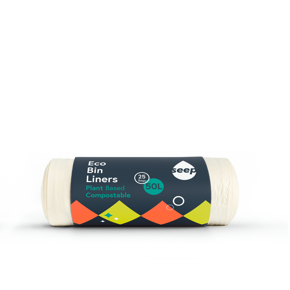 50L Compostable Bin Liners 25-Pack | Large Kitchen Bags Made from Plants