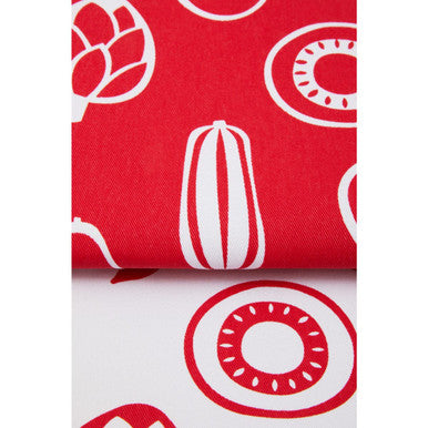 Set Of Three Besa Red Tea Towels