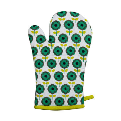 Ella Green Floral Single Oven Glove
