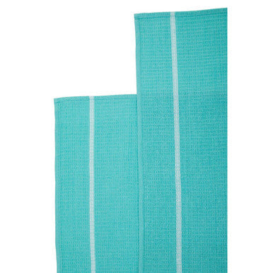 Doro Set Of Three Waffle Green And White Tea Towels