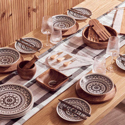 Thread & Loom Grey And Black Tablecloth