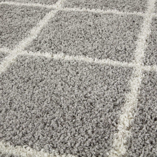 Moroccan Grey Shaggy Rug | 510