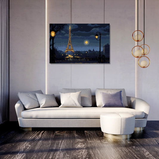 Eiffel Tower Night Canvas