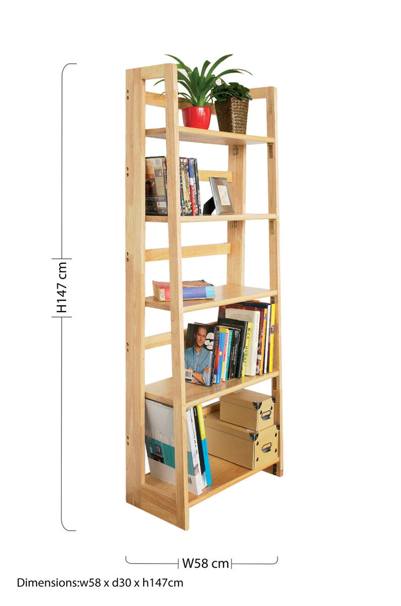 Heva Four Tier Tropical Hevea Wood Shelf Unit