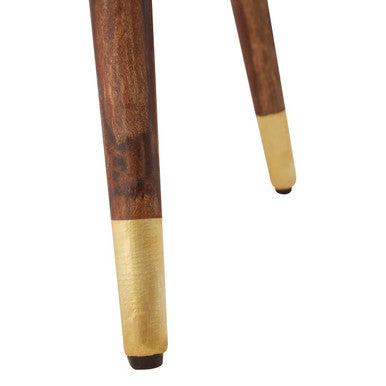 Boho Gold Finish Carved Metal Top Side Table