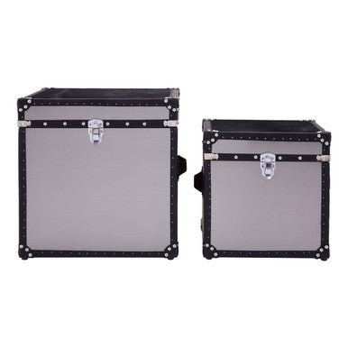 Black and White Genuine Cowhide Storage Trunk Set | Kensington Townhouse