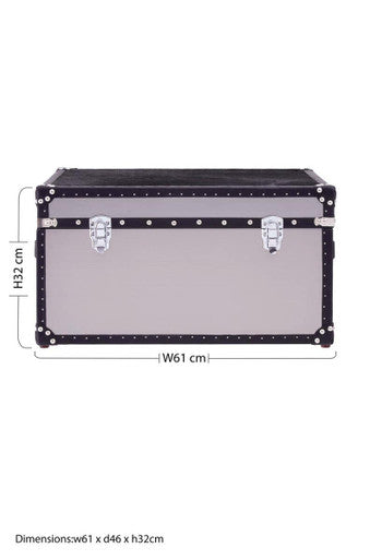 Kensington Townhouse Black And White Genuine Cowhide Storage Trunk