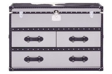 Black and White Genuine Cowhide 3 Drawer Cabinet | Kensington Townhouse