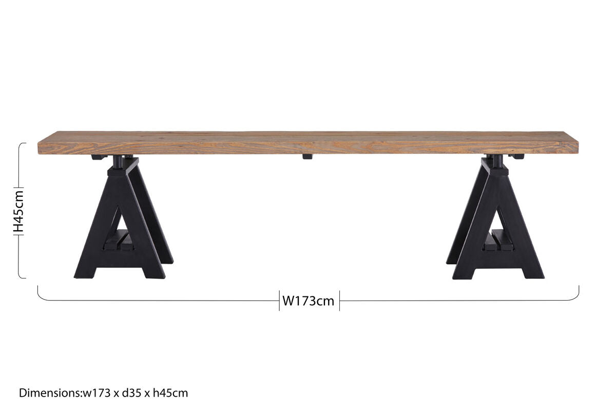 Hampstead Black Wood Bench