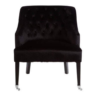 Darwin Black Velvet Chair with Button Tufting