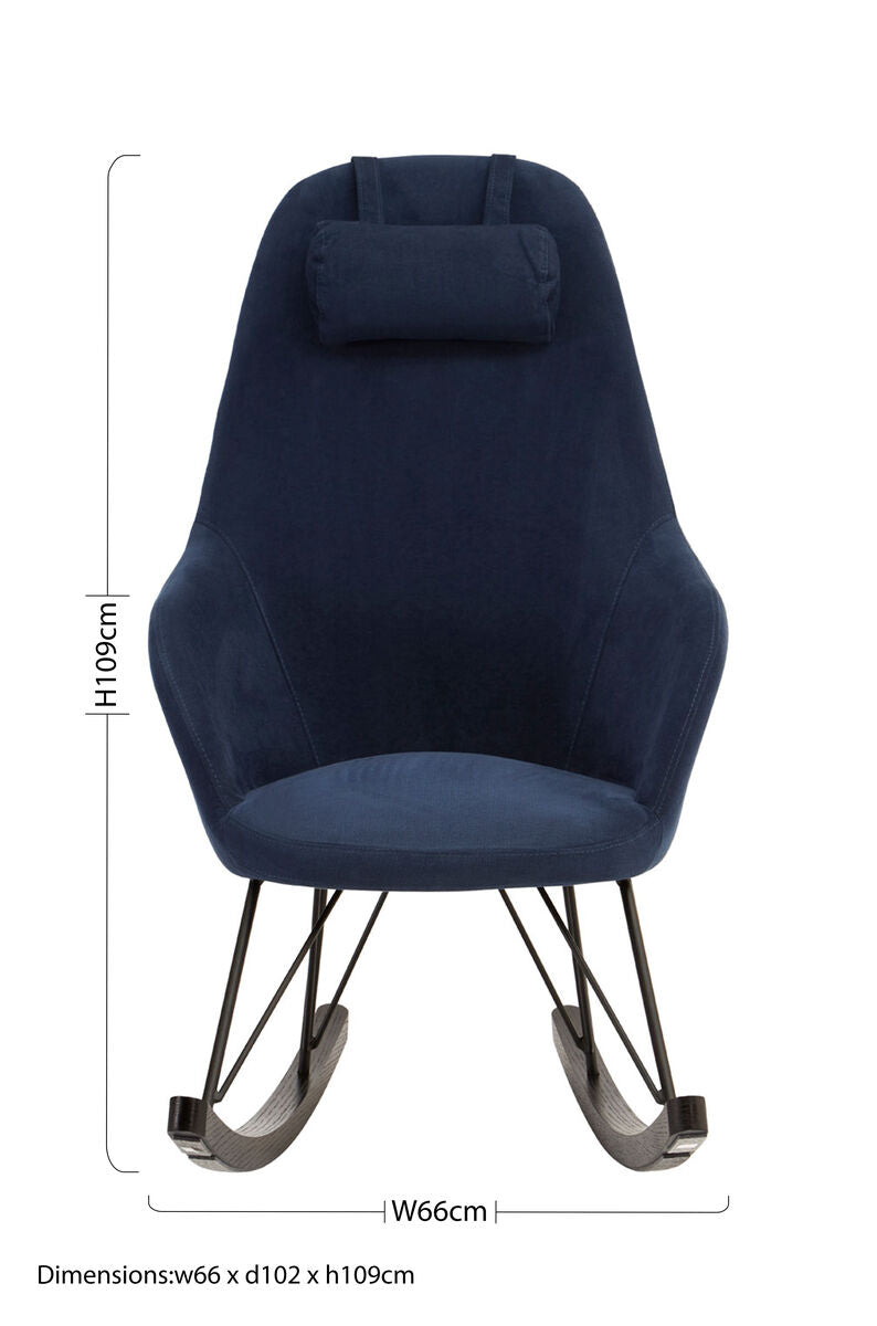 Blue Fabric Rocking Chair | Kolding