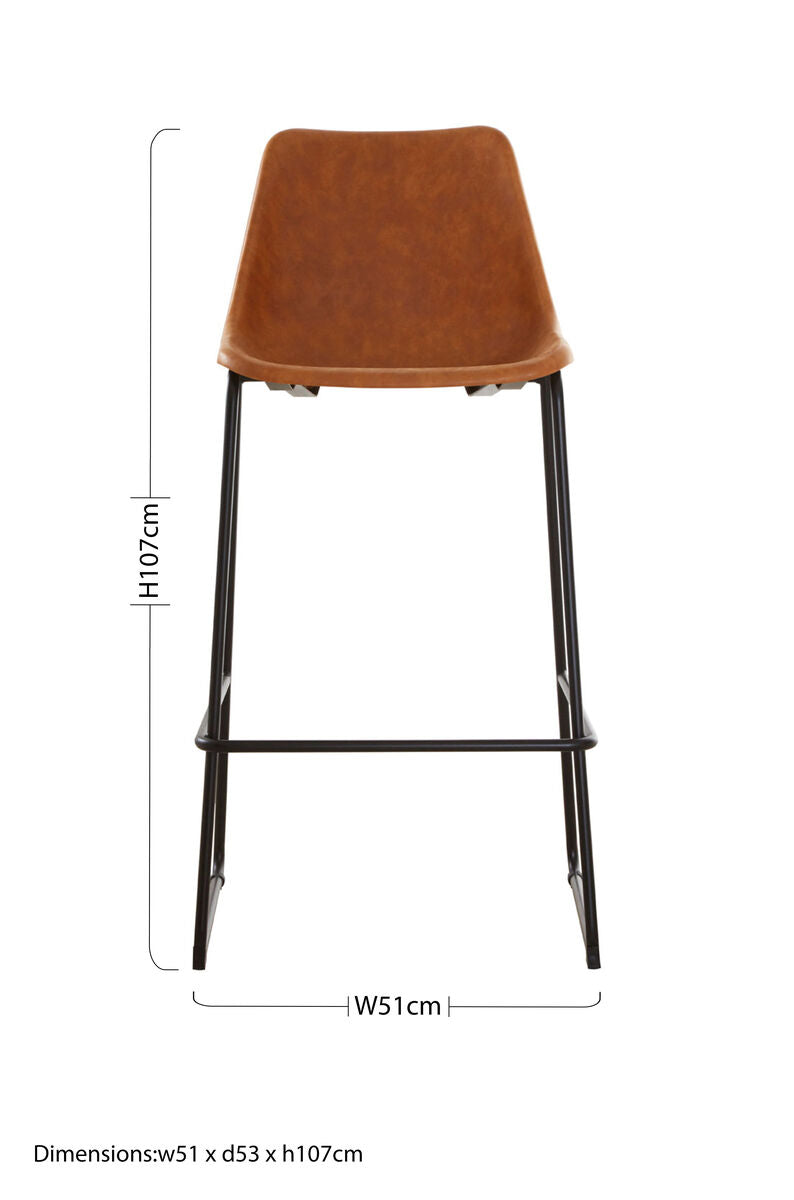 Dalston Camel Bar Stool With Black Legs