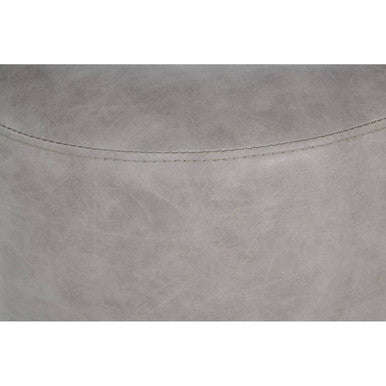 Dalston Grey Faux Leather Pouffe