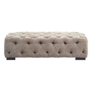 Fenton Natural Fabric Footstool with Rectangular Design