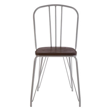 Grey Metal Frame and Elm Wood Chair | District
