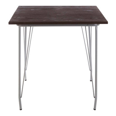 Grey Metal Legs and Brown Elm Wood Top Dining Table | District