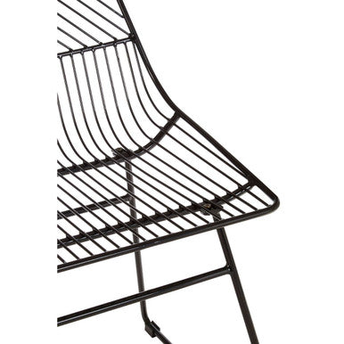 District Small Black Metal Wire Chair