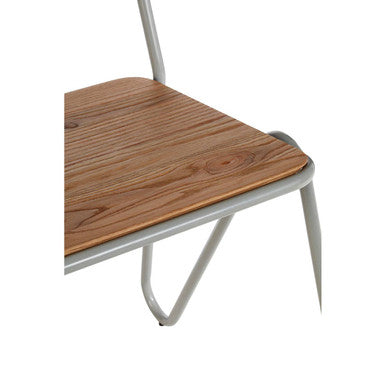 Grey Metal and Elm Wood Chair | District