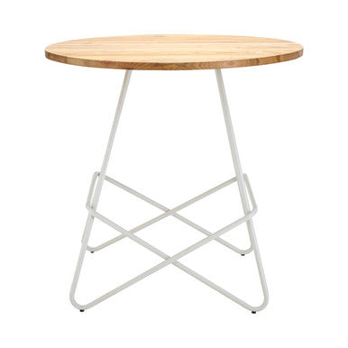 White Metal Legs and Natural Elm Wood Top Round Dining Table | District