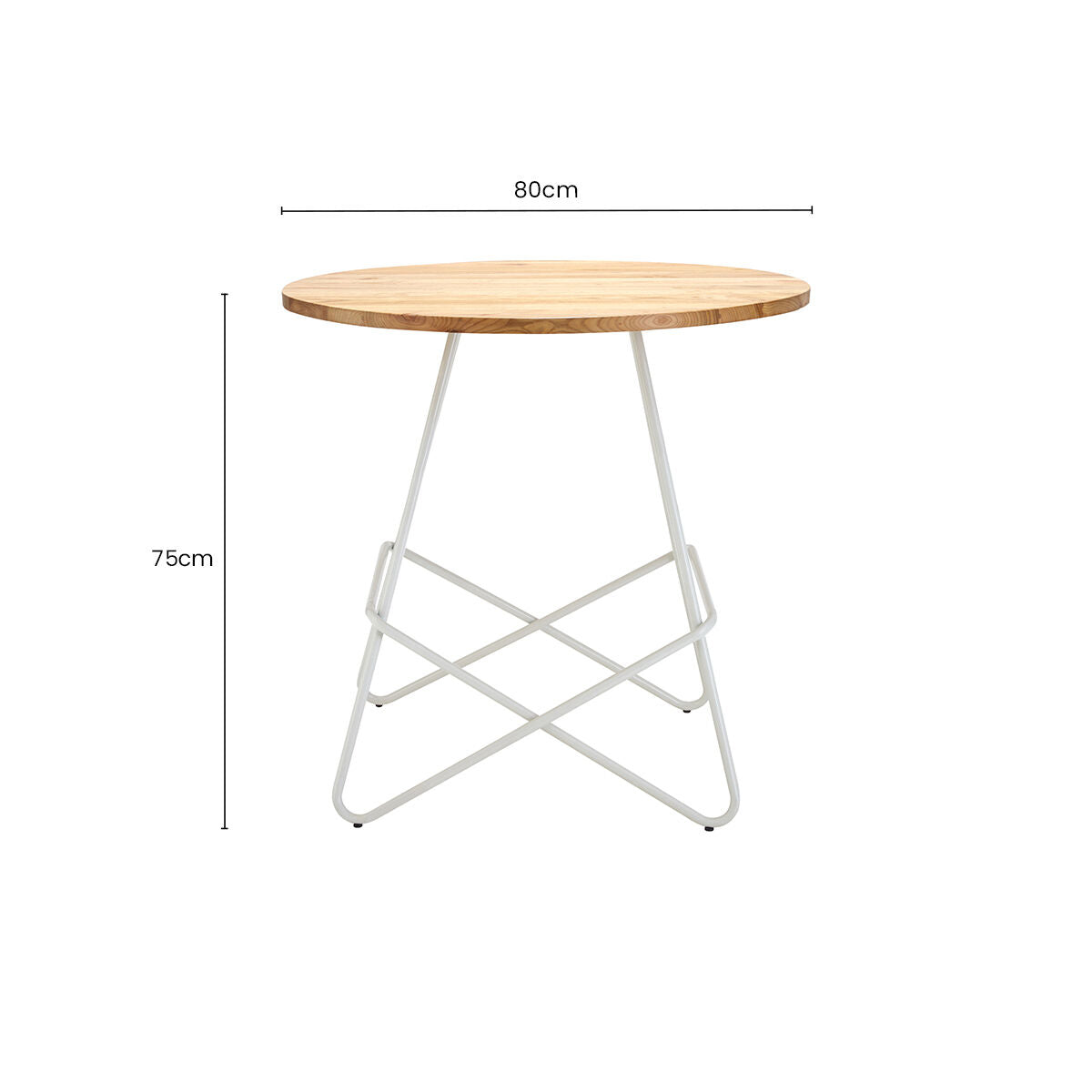 White Metal Legs and Natural Elm Wood Top Round Dining Table | District