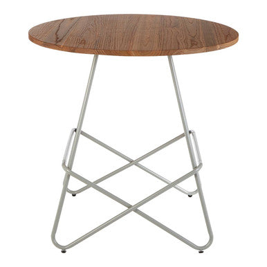 Grey Metal Legs and Natural Elm Wood Top Round Dining Table | District