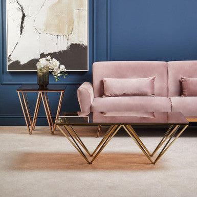 Allure Champagne Metal Prismatic Legs Coffee Table