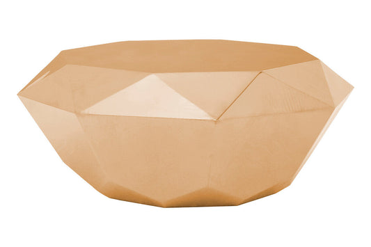 Gold Diamond Cut Stainless Steel Coffee Table with Hexagonal Tabletop | Allure