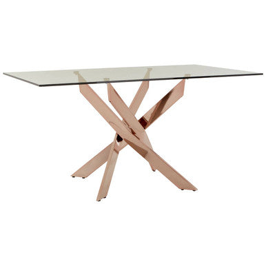 Allure Rectangular Rose Gold Dining Table