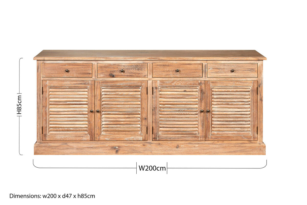 Lyon 4 Drawers Whitewash Sideboard