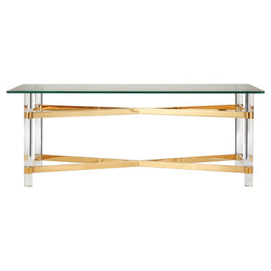 Glass Top Coffee Table with Acrylic Legs | Clarence