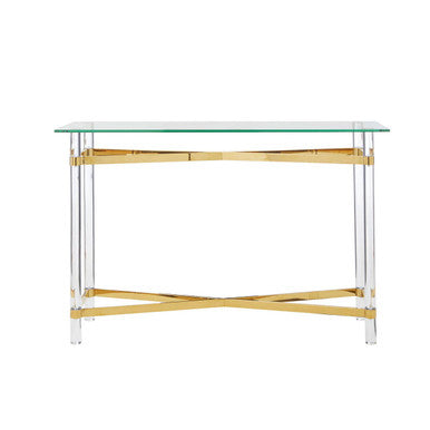 Glass Top Console Table with Acrylic Legs | Clarence