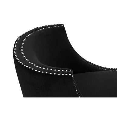 Clarence Black Velvet Chair with Stud Detail