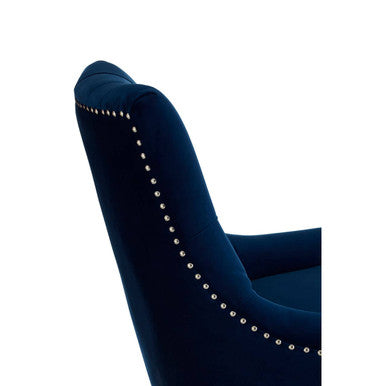 Clarence Navy Blue Velvet Chair with Button Tufting