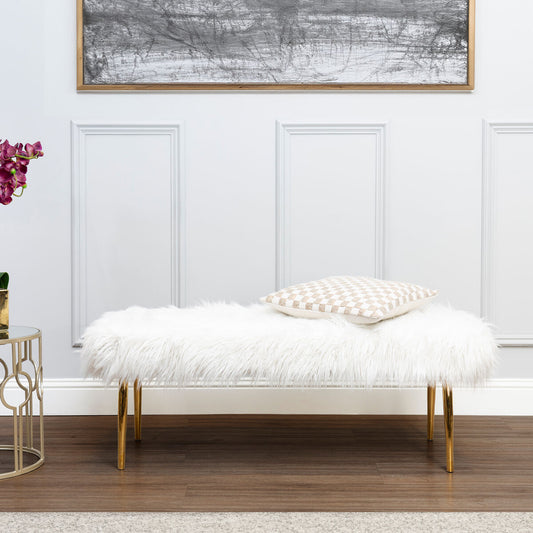 Clarence Natural Fur Effect Bench
