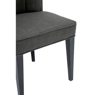 Grey Fabric Dining Chair with Black Legs | Oria