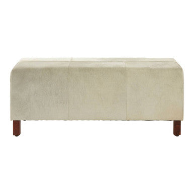Kensington Townhouse Natural Hair on Leather Bench with Wooden Legs