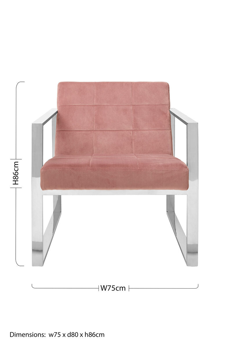 Vogue Pink Velvet Lounge Chair