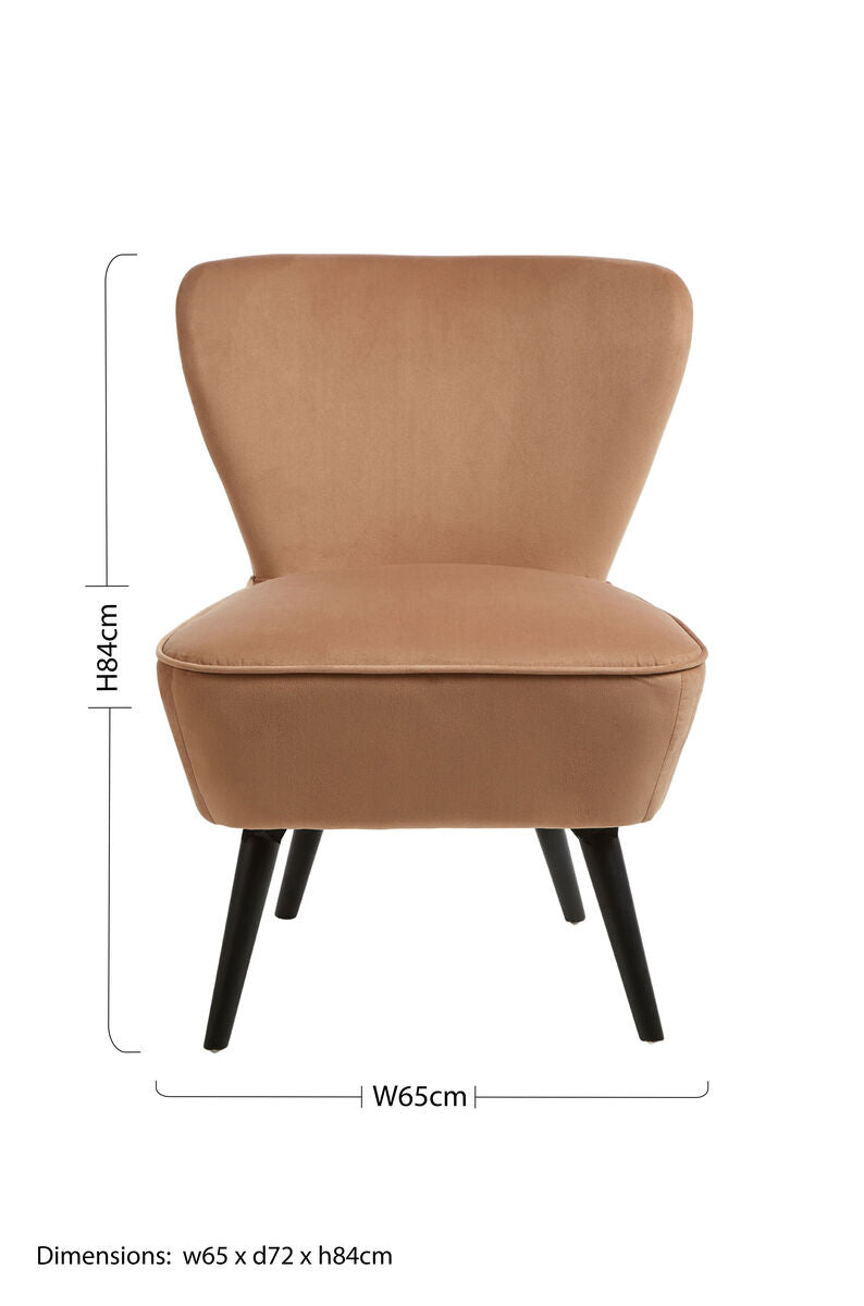 Darcy Natural Fabric Chair with Wooden Legs