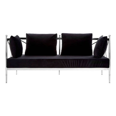 2 Seater Sofa with Silver Lattice Arms | Novo