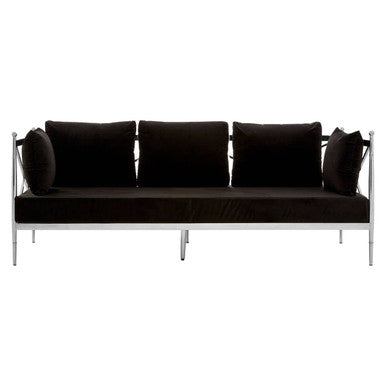 3 Seater Sofa With Silver Lattice Sides, Novo