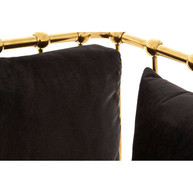 2 Seater Gold Finish Tapered Arms Sofa | Novo