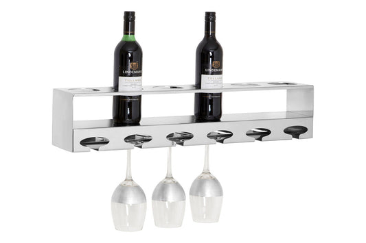 Novo 6 Bottle Silver Finish Wine Rack