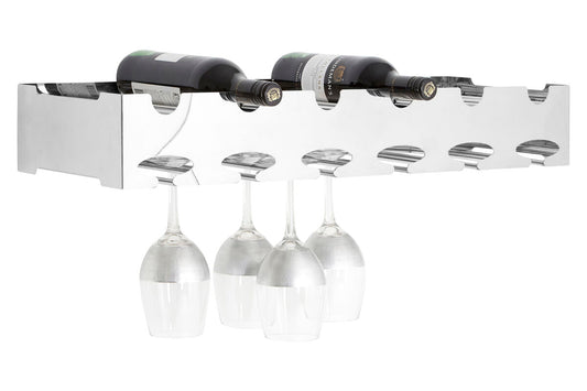6 Bottle Silver Wide Wine Rack | Novo