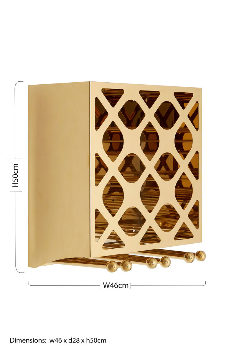 12 Bottle Gold Finish Wine Rack | Novo